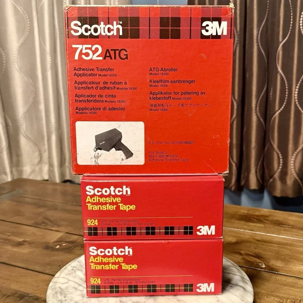 3M Scotch 752 924 ATG Adhesive Transfer Applicator & Tape 24 Rolls, 1/2